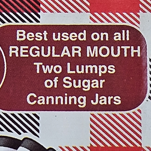 TWO LUMPS OF SUGAR BOX OF 12 CANNING LIDS W/ RINGS + BOX OF 24 LIDS REGULAR JAR - Picture 5 of 5